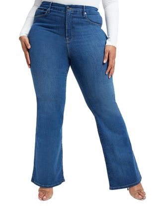 Good American Plus Good Legs Flare Blue Jean