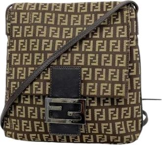 Fendi Pre-owned Cross Body Bags, female, Brown, Size: ONE SIZE Pre-owned Nylon Crossbody Bag