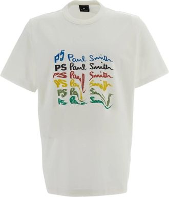 Paul Smith Regular Fit Logo T-Shirt - Heren - T-shirts - Wit - L - Katoen - Tops