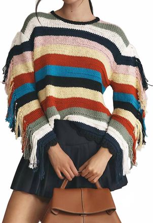 Lingua Franca Marathi Crewneck Sweater In Multi