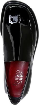 Franco Sarto Bocca Slip On Loafer Black Metallic Patent L-BOCCA543 Womens