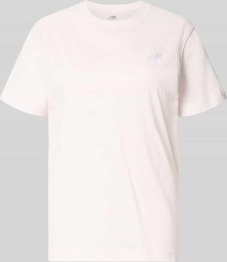 New Balance T-Shirt mit Label-Stitching und Rundhalsausschnitt in Hellrosa, Gr&ouml;&szlig;e XL