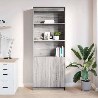 Berkfield Home Highboard Grey Sonoma 70x35x180 cm Engineered Wood | Size: 70 x 35 x 180 cm