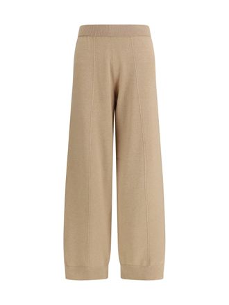 Fabiana Filippi Womens Trousers Jewel Detail Beech Fleece Wool