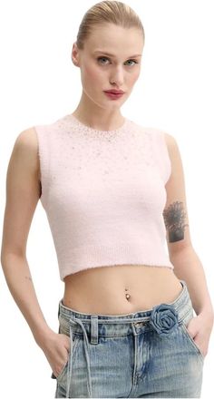 Aniye By Top sin mangas con adornos de cristal - Tops - Mujer - Rosa - L