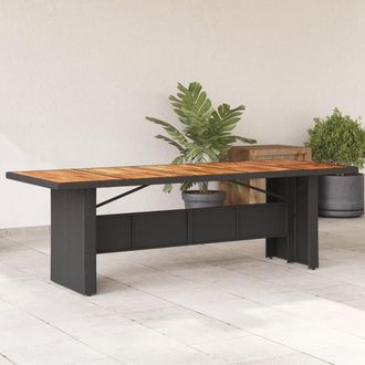 vidaXL Vidaxl - Mesa De Jard&iacute;n Superficie Madera Acacia Rat&aacute;n Negro 240x90x75cm