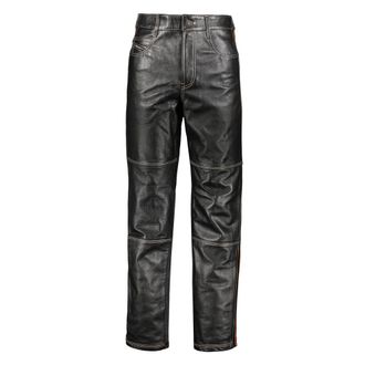 Diesel Leather Trousers, male, Black, Size: W32 Casual pants