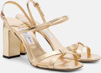 Jimmy Choo London Elsy metallic leather slingback sandals