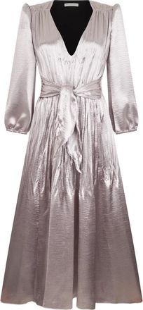 Philosophy di Lorenzo Serafini Lange satijnen jurk - Dames - Feestkleedjes - Grijs - 2XS - Satijn - Kleedjes