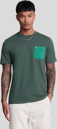 Lyle & Scott Lyle And Scott Mens Tonal Pocket T-Shirt - Blue/Green - Size: 42