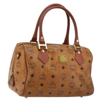 MCM Pre-owned Handbags, female, Brown, Size: ONE SIZE Pre-owned Boston Bag