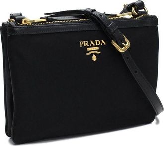 Prada Womens Black Nylon Crossbody Bag