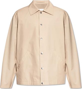 Jil Sander Logo Jacket - Heren - Zomerjassen - Beige - M - Katoen - Jassen