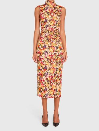 Amanda Uprichard Damira Midi Dress In Potpourri Print