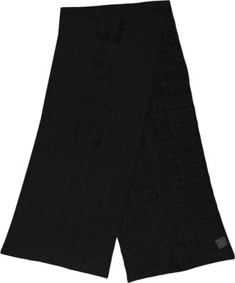 Givenchy Accessoires, Dames, Zwart, ONE Size, Wol, Glanzende 4G Sjaal