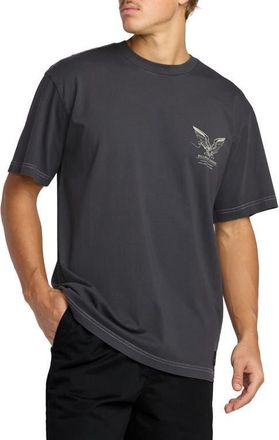 Billabong Bird of Prey Oversize Cotton Graphic T-Shirt in Washed Black at Nordstrom, Size Xx-Large