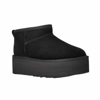 UGG Womens Classic Mini Platform Slide On Winter Boots In Black