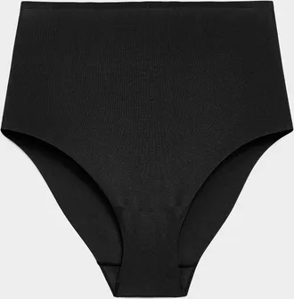 Miiyu Womens Mini-rib laser-cut high-waist classic brief Recycled nylon