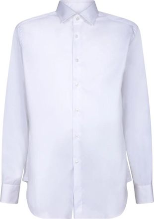 Dell'Oglio Witte T-shirts & Polos Stijlvolle Upgrade - Heren - Zakelijke Overhemden - Wit - 2XL - Katoen - Overhemden