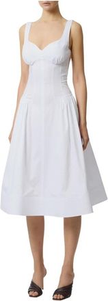 Elisabetta Franchi Stretch Katoenen Jurk - Dames - Casual kleedjes - Wit - M - Katoen - Kleedjes