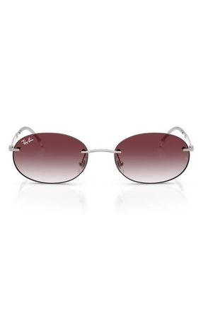 Ray-Ban 54mm Gradient Oval Sunglasses in Silver /Clear Dark Violet at Nordstrom