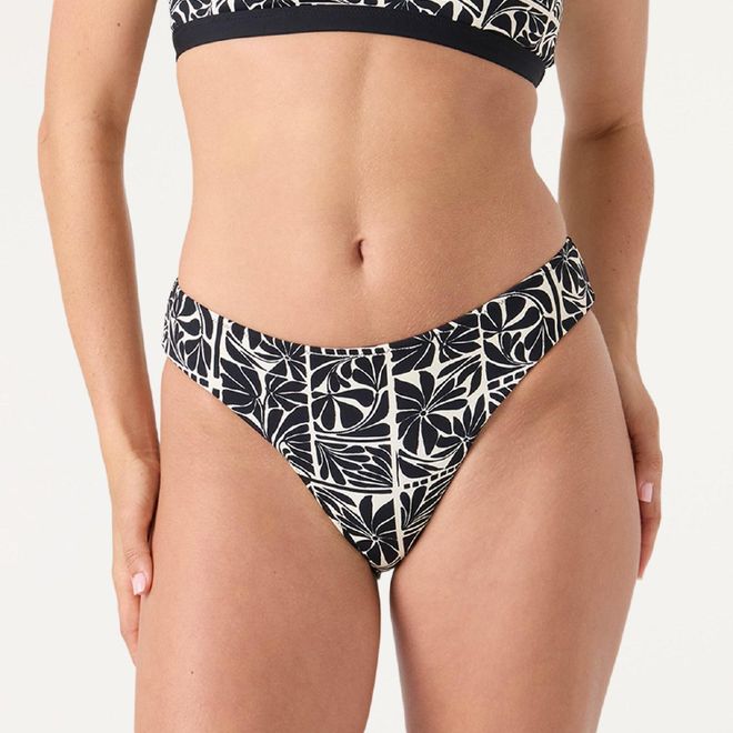 Womens Geo Flower Hipster Bikini Swimsuit Bottoms Black XXL