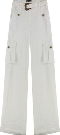 Versace Jeans Couture Cargo broek - Dames - Wijde Broeken - Wit - S - Polyester - Broeken