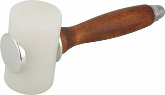 OEM [mai Usato]martello Per Cuoio Con Manico In Legno E Testa In Nylon, Strumento Per Intagliare E Realizzare Lavori Artigianali In Pelle