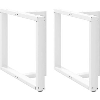 vidaXL Patas Para Mesa De Comedor En Forma De T (2 Unidades), Color Blanco, 90 X 35 X (72-73) Cm, Acero Vidaxl