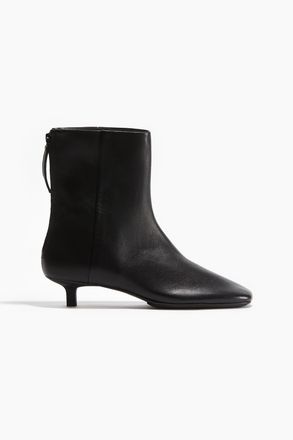 H&M Lederstiefel mit Absatz - Schwarz