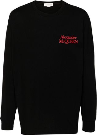Alexander McQueen logo-print T-shirt - men - Cotton - M - Black
