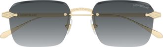 Montblanc Rimless Square Sunglasses With Gold-Toned Metal Accents