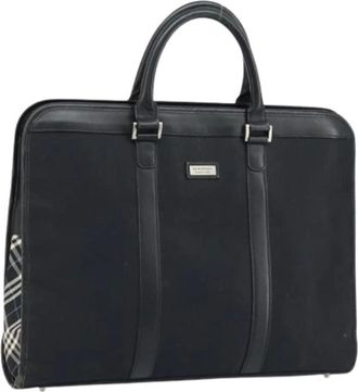 Burberry Pre-owned Handbags, female, Black, Size: ONE SIZE Pre-owned Vintage Nylon Business Bag