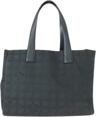 Chanel Pre-owned Tote Bags, female, Black, Size: ONE SIZE Pre-owned Nylon Tote Bag