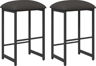 vidaXL Taburete De Bar 2 Uds. Gris Oscuro 40 X 32 X 64 Cm Vidaxl