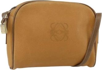 Loewe Pre-owned Cross Body Bags, female, Beige, Size: ONE SIZE Pre-owned Leather Crossbody Bag