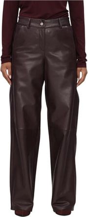 Arma Dames Broeken Davina Sheep Soft Waxed - Dames - Leren Broeken - Bruin - XL - Leer - Broeken
