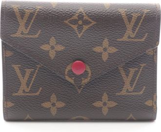 Louis Vuitton Brown Fuchsia Pink Pvc Leather Wallet (Tri-Fold) (Pre-Owned)