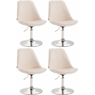 Clp Clp - Set De 4 Sillas Lounge Maverick En Polipiel Crema Cromado