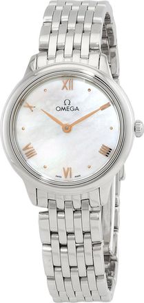 Omega Pre-owned Omega De Ville White Mother of Pearl Dial Ladies Watch 434.10.28.60.05.001