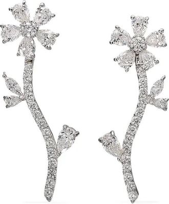 Anabela Chan Orecchini a cerchio Marguerite in oro bianco 18 carati e diamanti - Argento