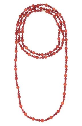 Jennifer Behr Veda Semiprecious Bead Necklace in Carnelian at Nordstrom