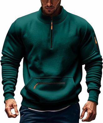 Generic Mens Casual Sweatshirts Workwear Lightweight Fall Holiday Wear Sherpa Lined Warm Jumpers Cashmere Basic Sweater Regular Fit Autumn Winter Breathable F