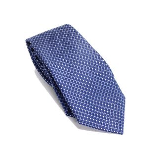Michael Kors Mens Dark Blue Micro Weave Check Silk Neck Tie Blue Size Regular