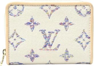 Louis Vuitton Pre-owned Wallets, female, White, Size: ONE SIZE Pre-owned Compact Wallet with Secure Closure Card Slots and Exterior Pocket