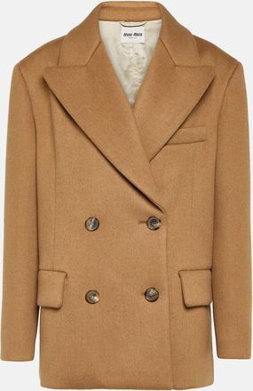 Miu Miu Double-breasted camel hair jacket