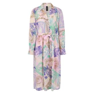 Marc Cain Midi jurk met stempelprint - Dames - Jurken - Veelkleurig - Maat: M Zijde