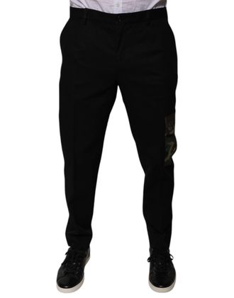 Dolce & Gabbana Black Cotton Men Cargo Casual Pants Elastane