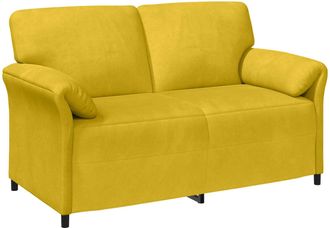 vidaXL Sof&aacute; De 2 Plazas Amarillo 158 X 83 X 95 Cm Terciopelo Vidaxl