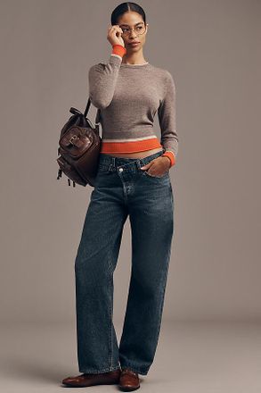 A Gold E Arc Cross Mid-Rise Tapered Jeans